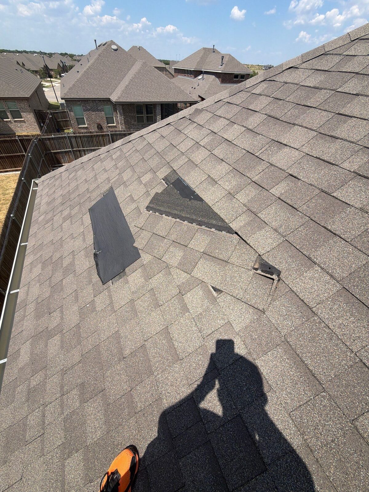 Storm damage roof inspection in Heath, TX