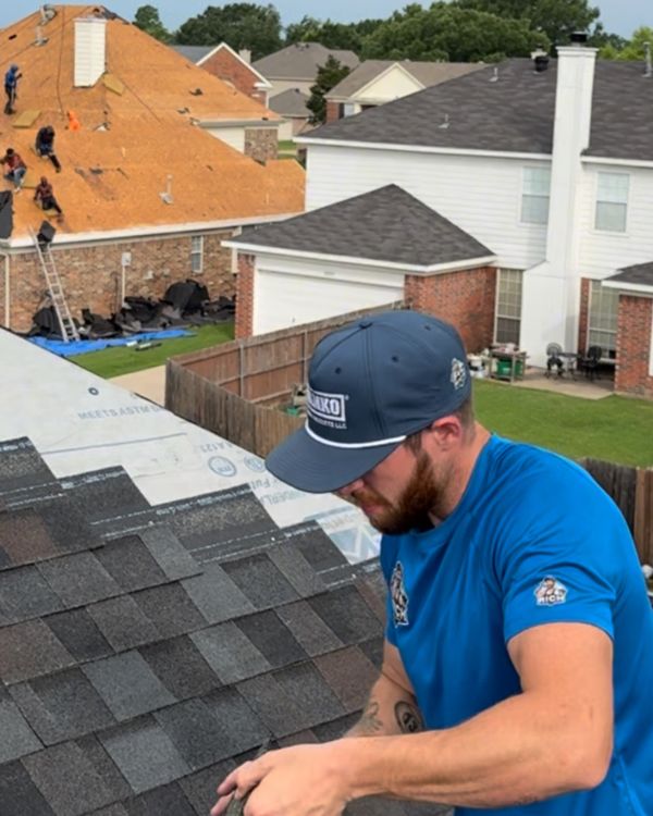 Rich The Roofer crew installing a Class 4 impact-resistant roof in Forney, TX